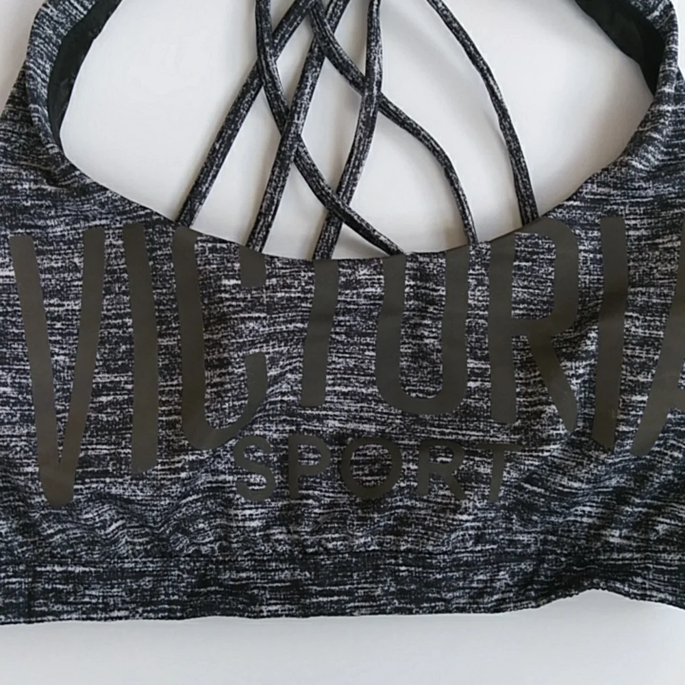 Victoria Sport Strappy Padded Sports Bra M Black White - Picture 5 of 16